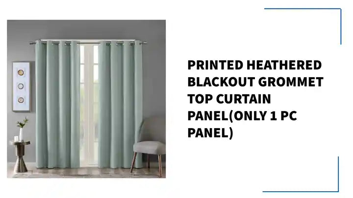 Printed Heathered Blackout Grommet Top Curtain Panel(Only 1 Pc Panel) by@Outfy
