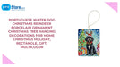 Portuguese Water Dog Christmas Reindeer Porcelain Ornament Christmas Tree Hanging Decorations for Home Christmas Holiday, Rectangle, Gift, Multicolor by@Outfy