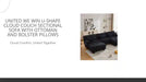 UNITED WE WIN U-Shape Cloud Couch Sectional Sofa with Ottoman and Bolster Pillows by@Outfy