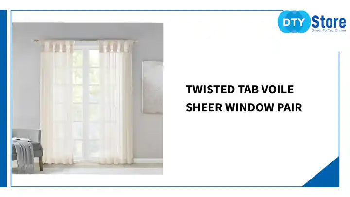 Twisted Tab Voile Sheer Window Pair by@Outfy