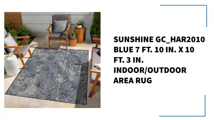 Sunshine GC_HAR2010 Blue 7 ft. 10 in. x 10 ft. 3 in. Indoor/Outdoor Area Rug by@Outfy