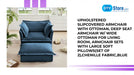 Upholstered Slipcovered Armchair with Ottoman, Deep Seat Armchair W/ Wide Ottoman for Living Room, Armchair Sets with Large Soft Pillows(Set of 2),Chenille Fabric,Blue by@Outfy