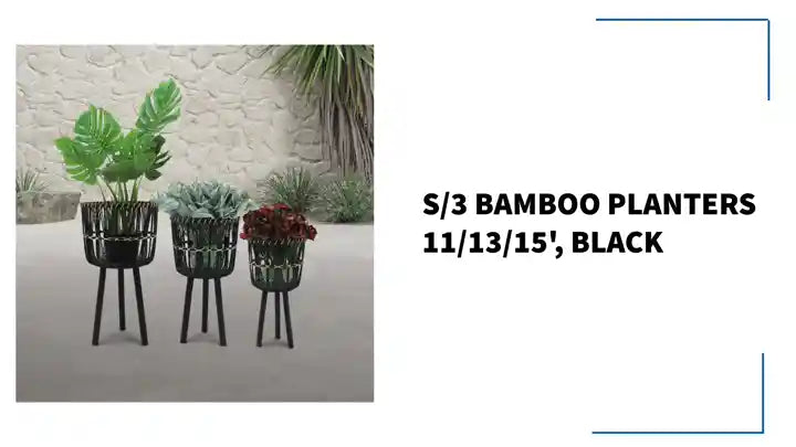 S/3 BAMBOO PLANTERS 11/13/15', BLACK by@Outfy