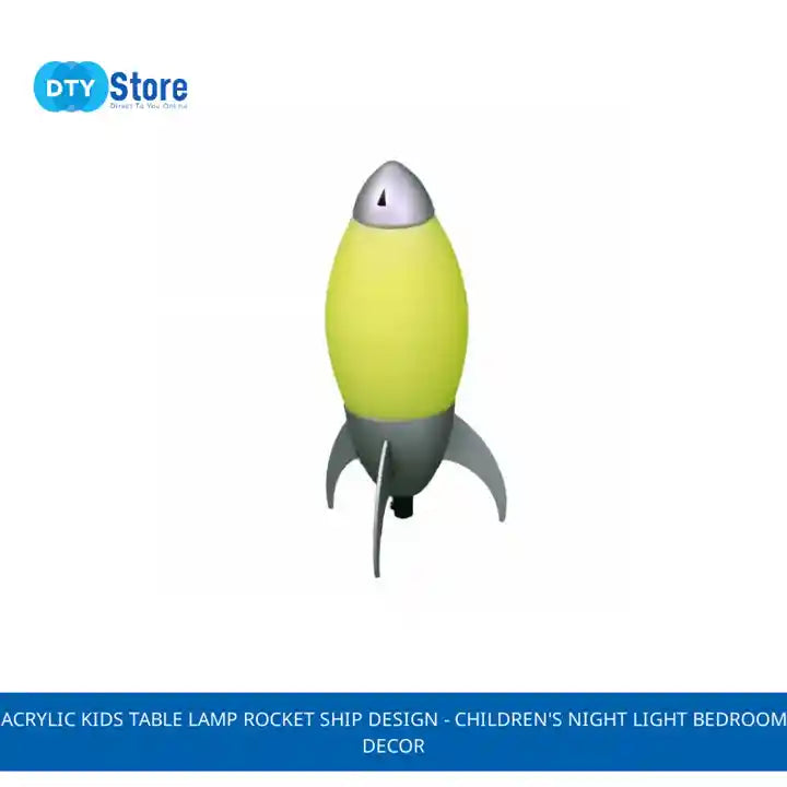 Acrylic Kids Table Lamp Rocket Ship design - Children&#039;s Night Light Bedroom Decor by@Outfy