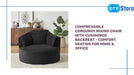 Compressible Corduroy Round Chair with Cushioned Backrest - Comfort Seating for Home &amp; Office by@Outfy