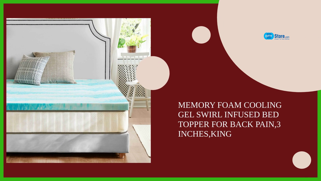 Memory Foam Cooling Gel Swirl Infused Bed Topper for Back Pain,3 Inches,King by@Outfy