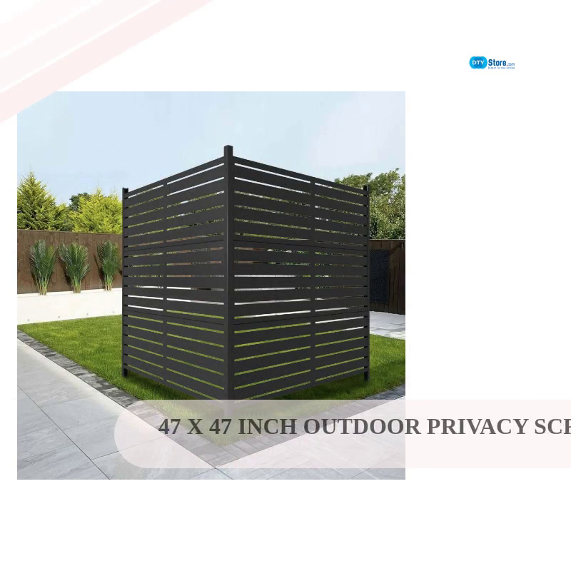 47 x 47 inch Outdoor Privacy Screen Fence Panels &ndash; All-Weather No-Dig Fence Kit for Air Conditioner, Trash Can, Pool Equipment Enclosure &ndash; Easy Installation &amp; Multi-Purpose Security by@Outfy