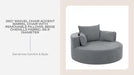 360&deg; Swivel Chair Accent Barrel Chair with Removable Pillows, Beige Chenille Fabric, 56.3&#039; Diameter by@Outfy