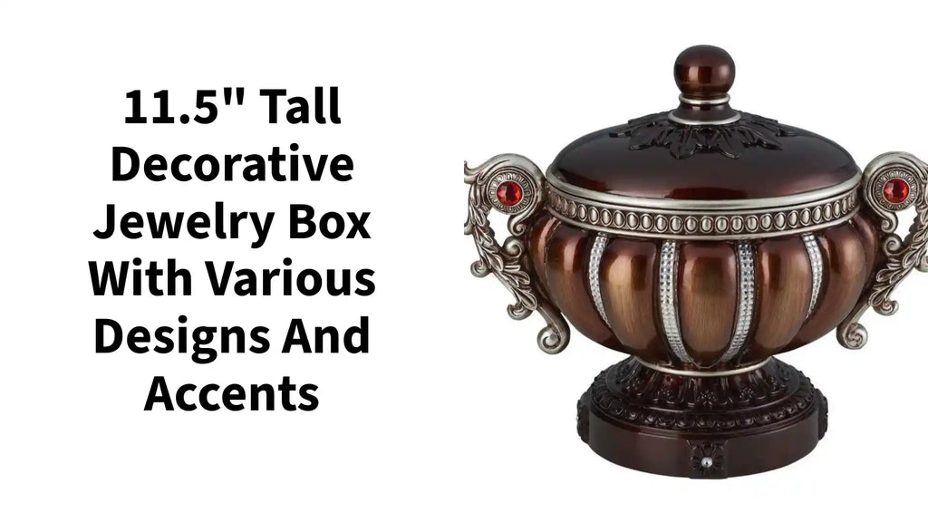 11.5&quot; Tall Decorative Jewelry Box with Various Designs and Accents by@Outfy