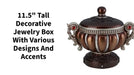 11.5&quot; Tall Decorative Jewelry Box with Various Designs and Accents by@Outfy