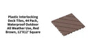 Plastic Interlocking Deck Tiles, 44 Pack, Waterproof Outdoor All Weather Use, Red Brown, 12&#039;x12&#039; Square by@Outfy