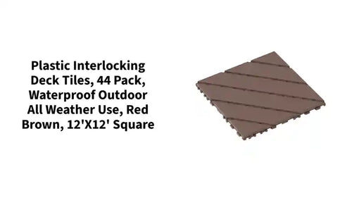 Plastic Interlocking Deck Tiles, 44 Pack, Waterproof Outdoor All Weather Use, Red Brown, 12'x12' Square - Image 6