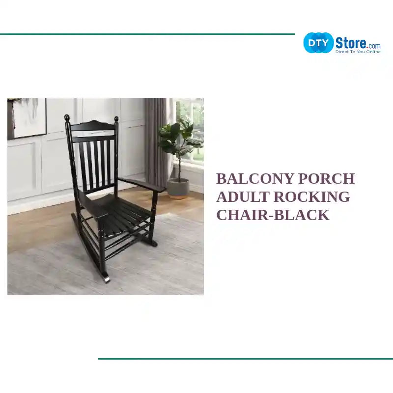 BALCONY PORCH ADULT ROCKING CHAIR-BLACK by@Outfy