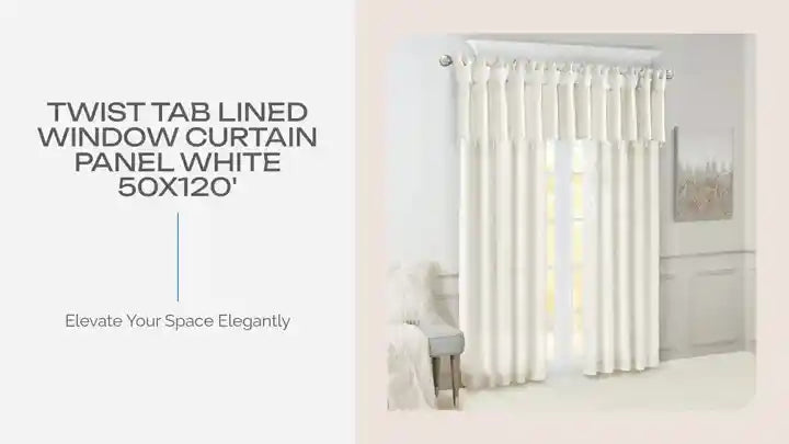 Twist Tab Lined Window Curtain Panel White 50x120&#039; by@Outfy