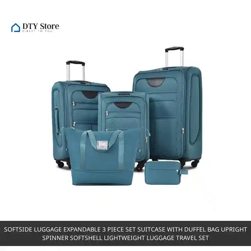 Softside Luggage Expandable 3 Piece Set Suitcase with Duffel Bag Upright Spinner Softshell Lightweight Luggage Travel Set - Image 83