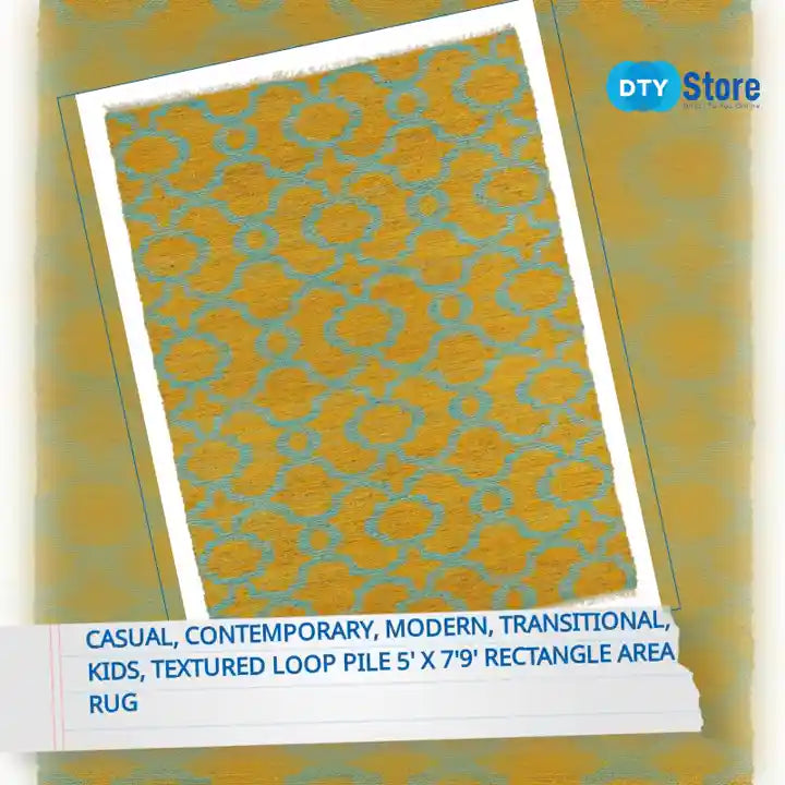 Casual, Contemporary, Modern, Transitional, Kids, Textured Loop Pile 5' x 7'9' Rectangle Area Rug by@Outfy