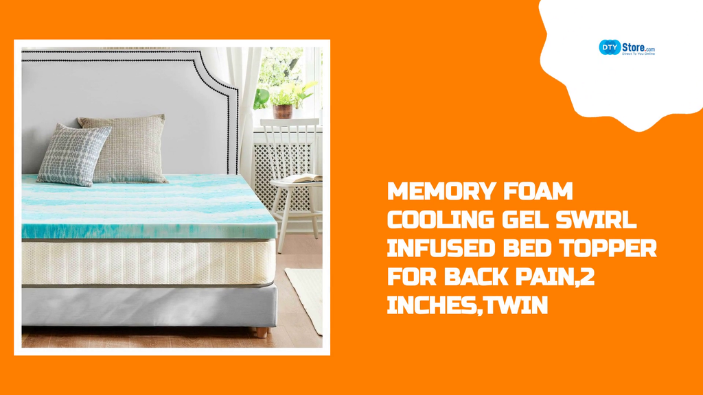 Memory Foam Cooling Gel Swirl Infused Bed Topper for Back Pain,2 Inches,Twin by@Outfy