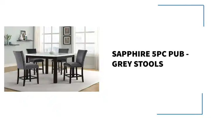 Sapphire 5pc Pub - Grey Stools by@Outfy