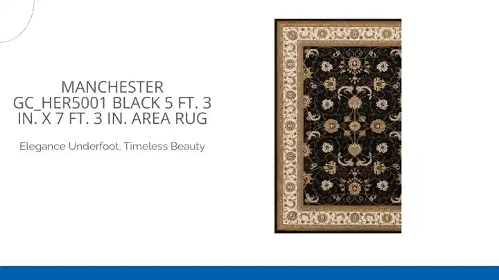 Manchester GC_HER5001 Black 5 ft. 3 in. x 7 ft. 3 in. Area Rug by@Outfy