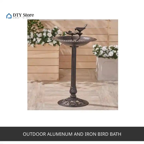 Outdoor Aluminum and Iron Bird Bath - Image 9