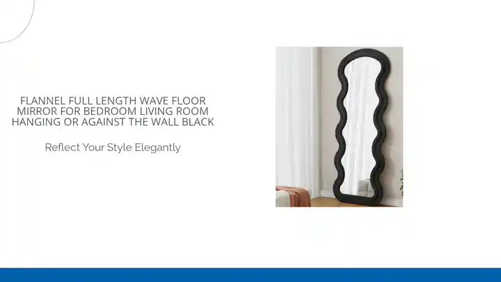 Flannel Full Length Wave Floor Mirror for Bedroom living room Hanging or Against The Wall black by@Outfy