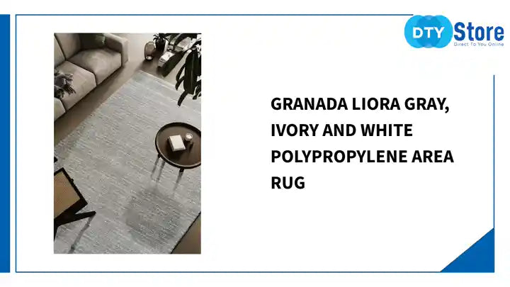 Granada Liora Gray, Ivory and White Polypropylene Area Rug by@Outfy