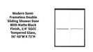 Modern Semi-Frameless Double Sliding Shower Door with Matte Black Finish, 1/4&#039; SGCC Tempered Glass, 56&#039;-60&#039;W x 72&#039;H by@Outfy