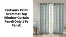 Fretwork Print Grommet Top Window Curtain Panel(Only 1 Pc Panel) by@Outfy