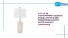 Stella 23&#039; Contemporary Ceramic Table Lamp in Gloss Cream Ceramic with White Shade by LumiSource by@Outfy