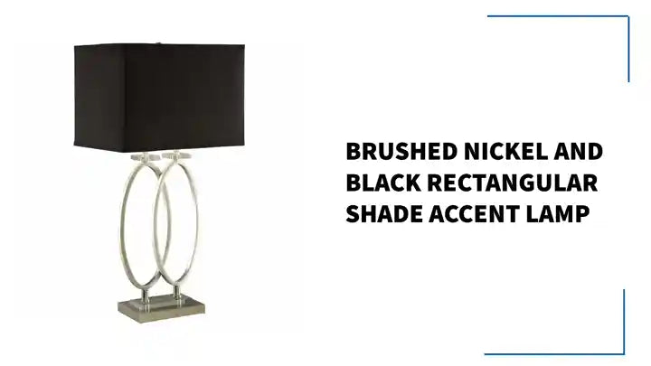 Brushed Nickel and Black Rectangular Shade Accent Lamp by@Outfy