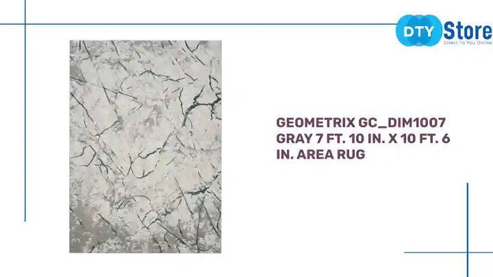 Geometrix GC_DIM1007 Gray 7 ft. 10 in. x 10 ft. 6 in. Area Rug by@Outfy