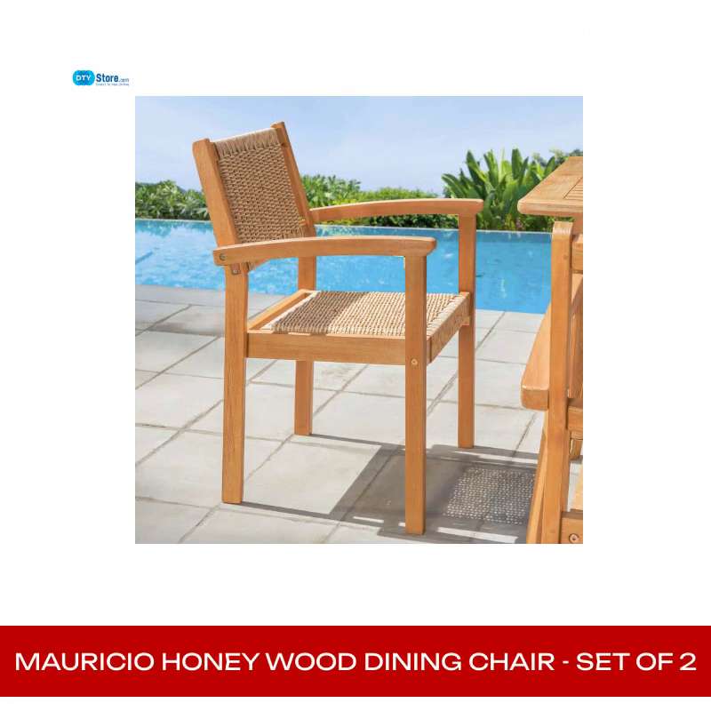 Mauricio Honey Wood Dining Chair - Set of 2 by@Outfy