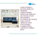 Slipcovered 3 Seater Armless Modern Upholstered Modular Armless Sectional with Reversible Ottoman,Sectional Sofa Couch Armless Sofa Couch Free Combination, Chenille Fabric, Blue by@Outfy