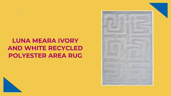 Luna Meara Ivory and White Recycled Polyester Area Rug by@Outfy