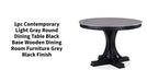 1pc Contemporary Light Gray Round Dining Table Black Base Wooden Dining Room Furniture Grey Black Finish by@Outfy