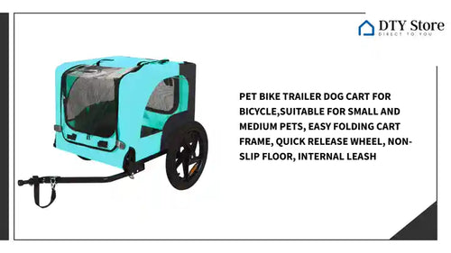 Pet Bike Trailer Dog Cart for Bicycle,Suitable for Small and Medium Pets, Easy Folding Cart Frame, Quick Release Wheel, Non-Slip Floor, Internal Leash - Image 26