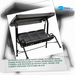Outsunny 3-Seat Patio Swing Chair, Outdoor Swing Glider with Adjustable Canopy, Removable Thicken Cushion, and Weather Resistant Steel Frame, for Garden, Poolside, Backyard, Black by@Outfy