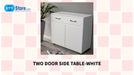 Two Door Side Table-White by@Outfy