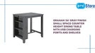 Graham 36&#039; Gray Finish Small Space Counter Height Dining Table with USB Charging Ports and Shelves by@Outfy