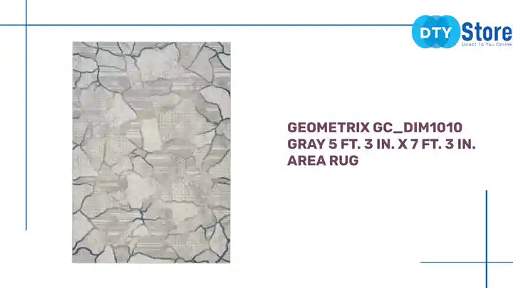 Geometrix GC_DIM1010 Gray 5 ft. 3 in. x 7 ft. 3 in. Area Rug by@Outfy