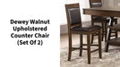 Dewey Walnut Upholstered Counter Chair (Set of 2) by@Outfy
