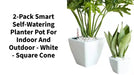 2-Pack Smart Self-watering Planter Pot for Indoor and Outdoor - White - Square Cone by@Outfy