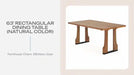 63' Rectangular Dining Table (Natural color) by@Outfy