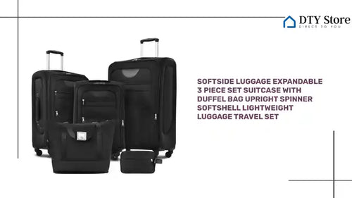 Softside Luggage Expandable 3 Piece Set Suitcase with Duffel Bag Upright Spinner Softshell Lightweight Luggage Travel Set - Image 71