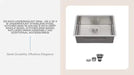 28 Inch Undermount Sink - 28' x 18' x 9' Undermount Stainless Steel Kitchen Sink 16 Gauge 9 Inch Deep Single Bowl Kitchen Sink Basin, Includes Drain Assembly (No Additional Accessories) by@Outfy
