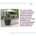 22&#039; H Tall Metal Tapered Planter &ndash; Large Outdoor &amp; Indoor Garden Plant Pot with Drainage Hole and Rubber Plug, Stylish Burnished Black Finish for Home and Patio by@Outfy