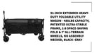 51-inch Extended Heavy-Duty Foldable Utility Wagon - 480lbs Capacity, Patented Ultra-Stable Frame, 1:6 Space-Saving Fold &amp; 7&#039; All-Terrain Wheels, No Assembly Needed, Black- Gray by@Outfy