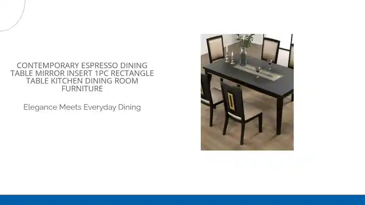Contemporary Espresso Dining Table Mirror Insert 1pc Rectangle Table Kitchen Dining Room Furniture by@Outfy