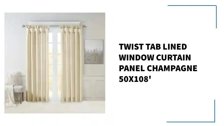 Twist Tab Lined Window Curtain Panel Champagne 50x108&#039; by@Outfy
