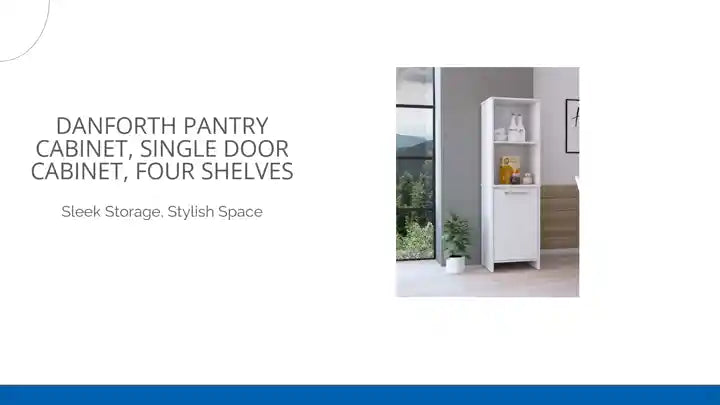 Danforth Pantry Cabinet, Single Door Cabinet, Four Shelves by@Outfy